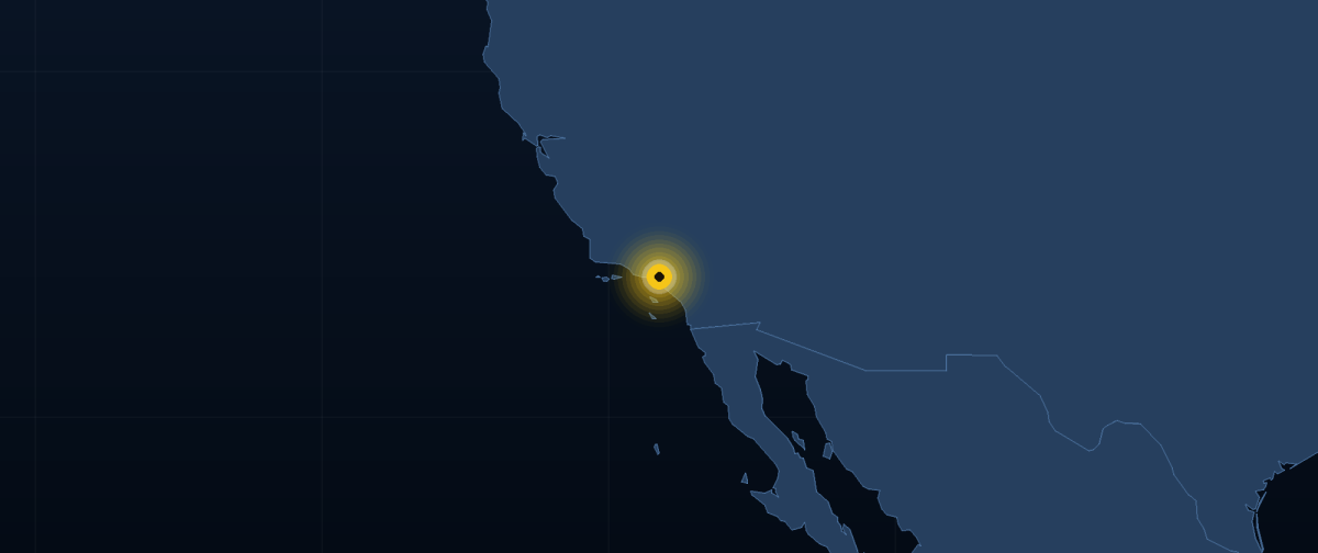 Map showing Los Angeles, CA
