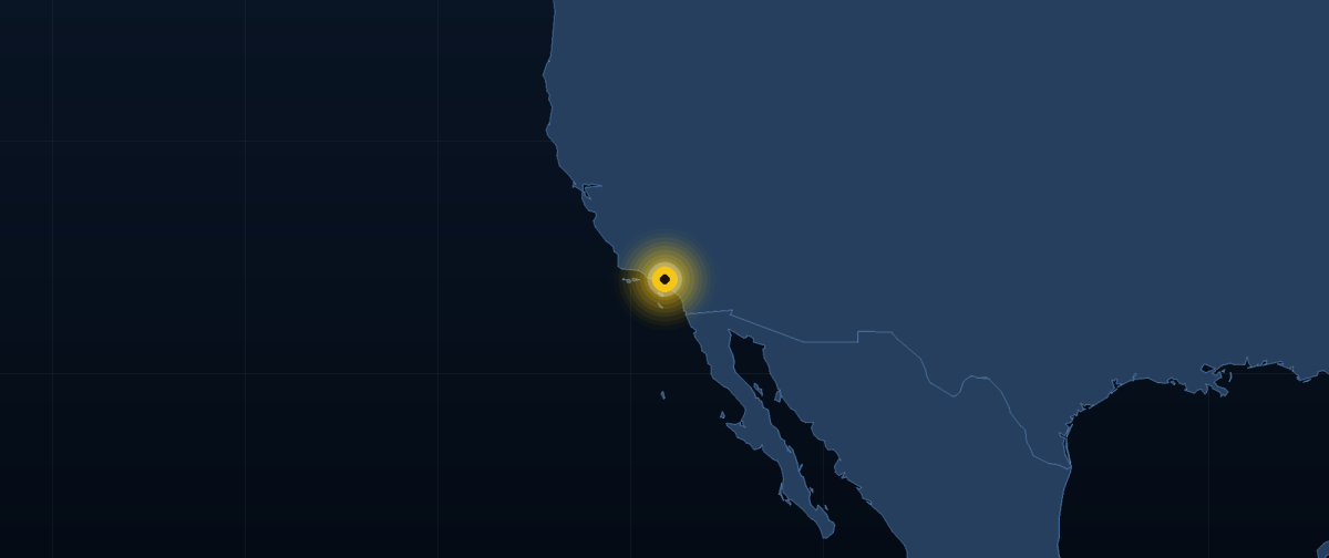 Map showing Los Angeles, California
