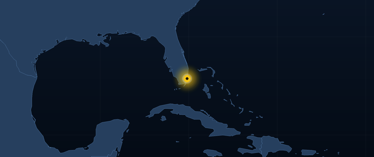 Map showing Miami, FL
